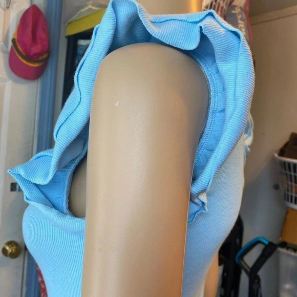 Zara Stretchy Comfortable Light Blue Dress Women size S - Picture 6 of 6